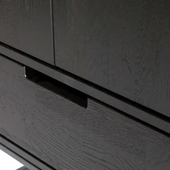 Wohnen Schwarze Möbel|Naturholzmöbel*Massivholz Schrank in Schwarz - Almery