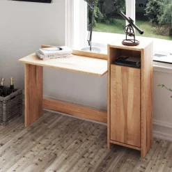 Wohnen Designermöbel|Bürotische*Massivholz Schreibtisch Salomonia mit Schrank