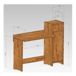 Wohnen Designermöbel|Bürotische*Massivholz Schreibtisch Salomonia mit Schrank