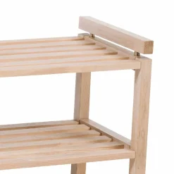 Wohnen Schuhschränke*Massivholz Schuhregal in Eiche White Wash - Vaxos