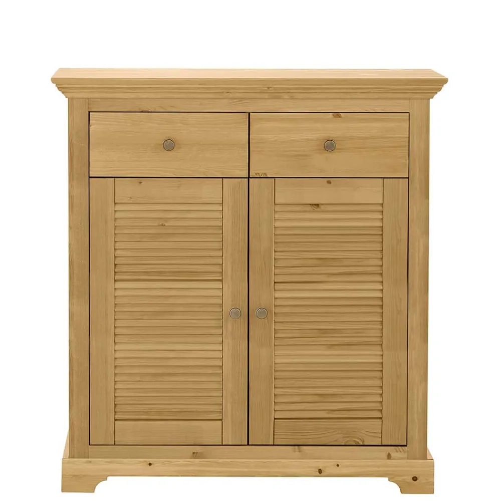 Wohnen Schuhschränke*Massivholz Schuhschrank mit Lamellentüren - Zavieca