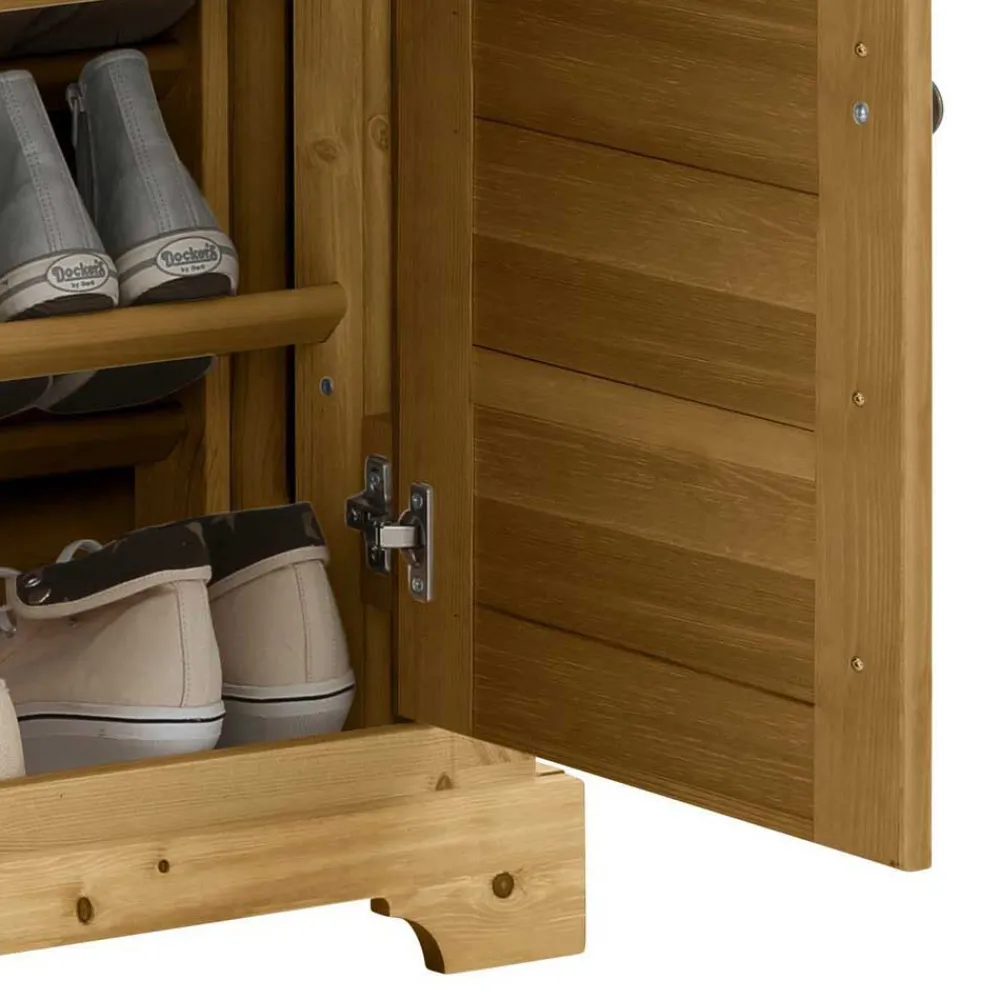 Wohnen Schuhschränke*Massivholz Schuhschrank mit Lamellentüren - Zavieca