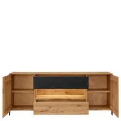 Wohnen Massivholz Sideboard - modern mit LED Licht - Viligrana