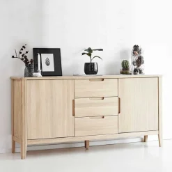Wohnen Massivholz Sideboard in Eiche Bianco - Vangus