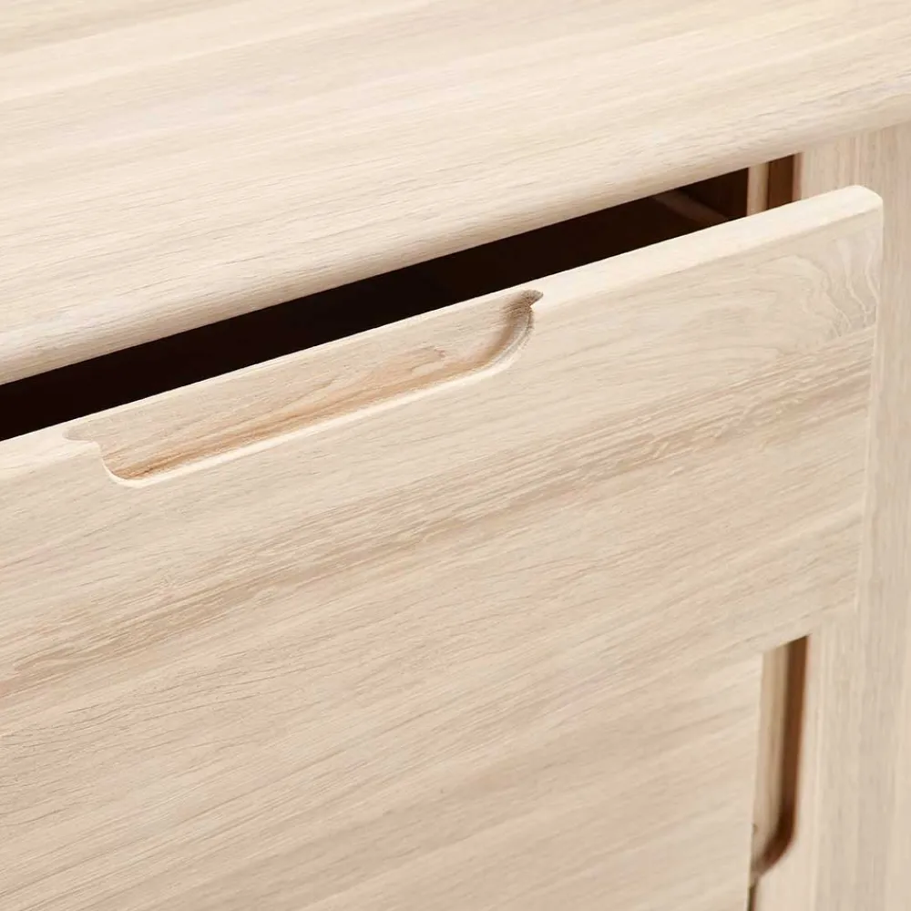 Wohnen Massivholz Sideboard in Eiche Bianco - Vangus