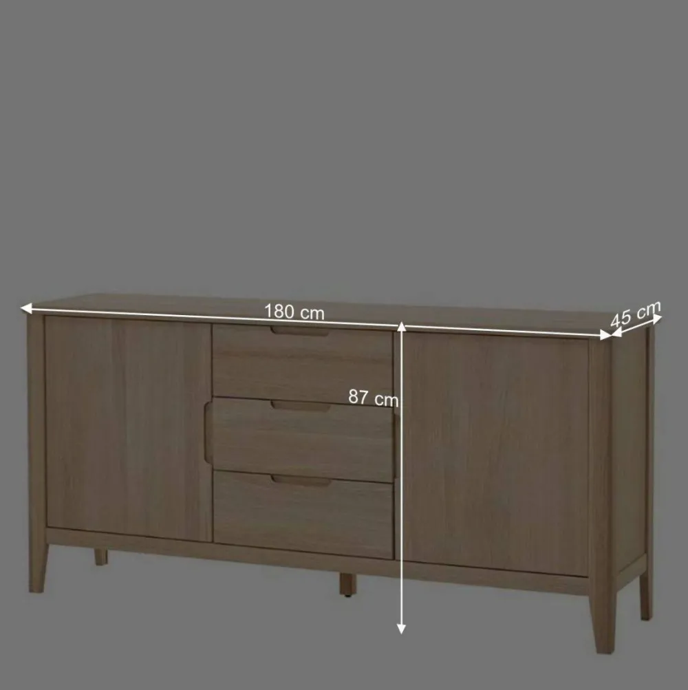 Wohnen Massivholz Sideboard in Eiche Bianco - Vangus