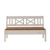 Wohnen Massivholz Sitzbank Barlad in Weiß Braun
