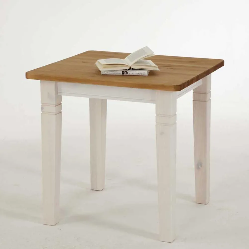 Wohnen Massivholz Sitzgruppe Lugon in Weiß (fünfteilig)