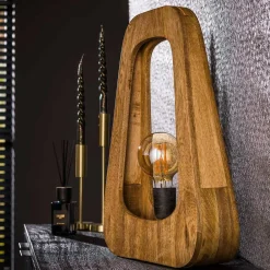Wohnen Massivholz Tischlampe aus Mangobaum - Cuysana