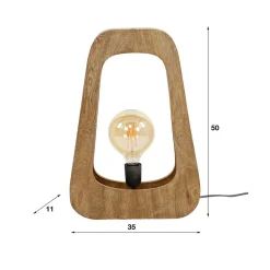 Wohnen Massivholz Tischlampe aus Mangobaum - Cuysana