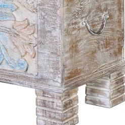 Wohnen Vintage Möbel*Massivholz Truhe in White Wash - Riconia