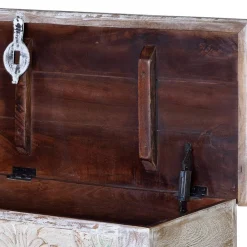 Wohnen Vintage Möbel*Massivholz Truhe in White Wash - Riconia