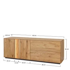 Wohnen Massivholz TV Kommode mit LED Beleuchtung - Cocondar