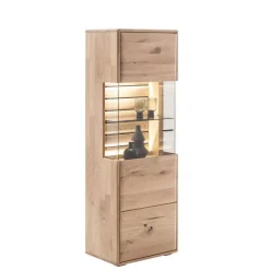 Wohnen Massivholz Vitrine mit LED Beleuchtung - Azzurian