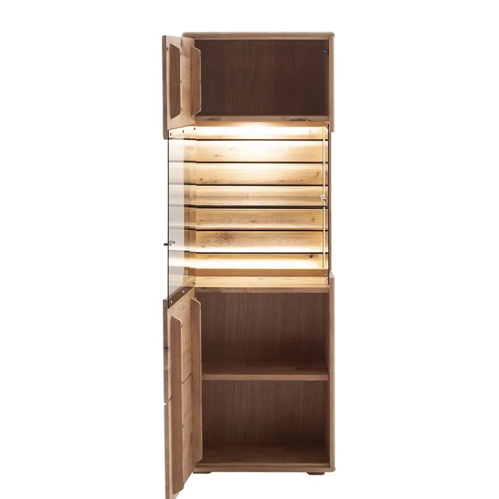 Wohnen Massivholz Vitrine mit LED Beleuchtung - Azzurian