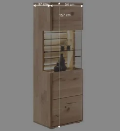 Wohnen Massivholz Vitrine mit LED Beleuchtung - Azzurian