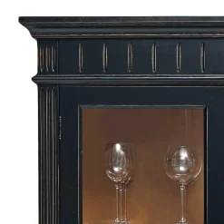 Wohnen Massivholz Vitrine Zanyorita in Schwarz