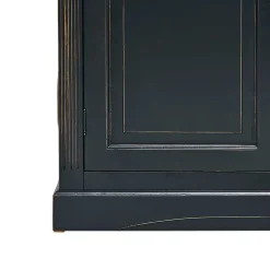 Wohnen Massivholz Vitrine Zanyorita in Schwarz