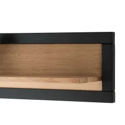 Wohnen Massivholz Wandboard in Natur & Schwarz - Embleys