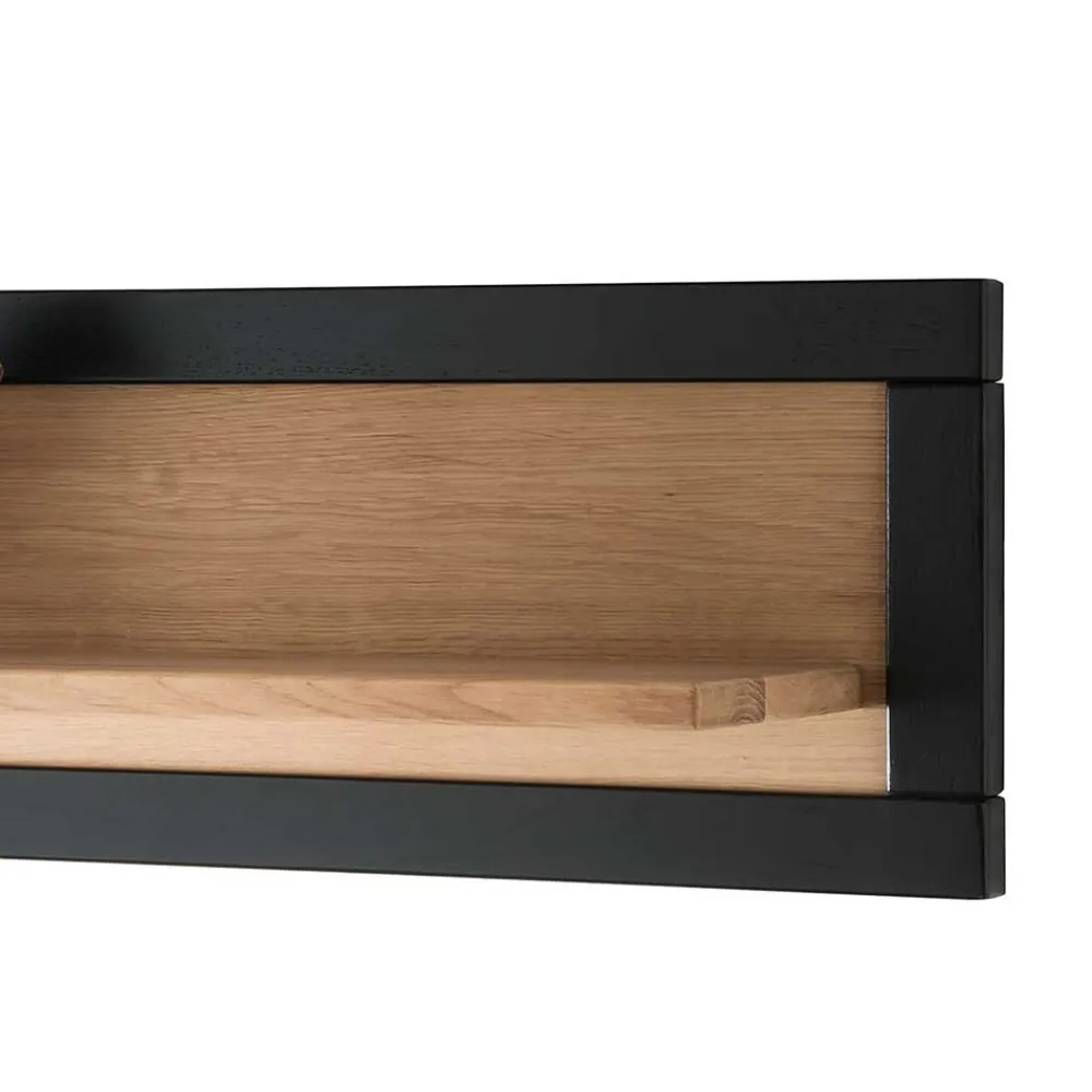 Wohnen Massivholz Wandboard in Natur & Schwarz - Embleys