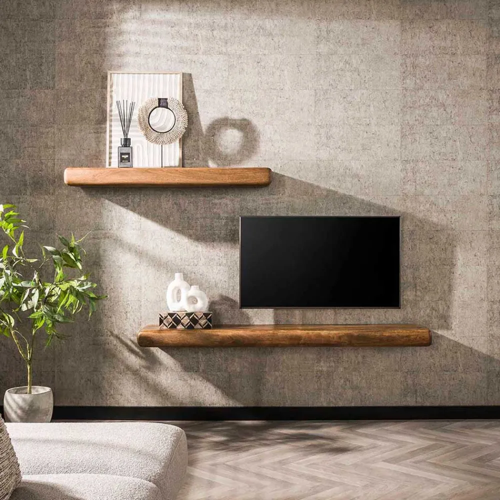 Wohnen Massivholzmöbel|Esszimmerregale*Massivholz Wandboard in Schwebeoptik - Ceoni