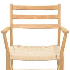 Wohnen Massivholz-Armlehnenstuhl mit Geflechtsitz - Asko