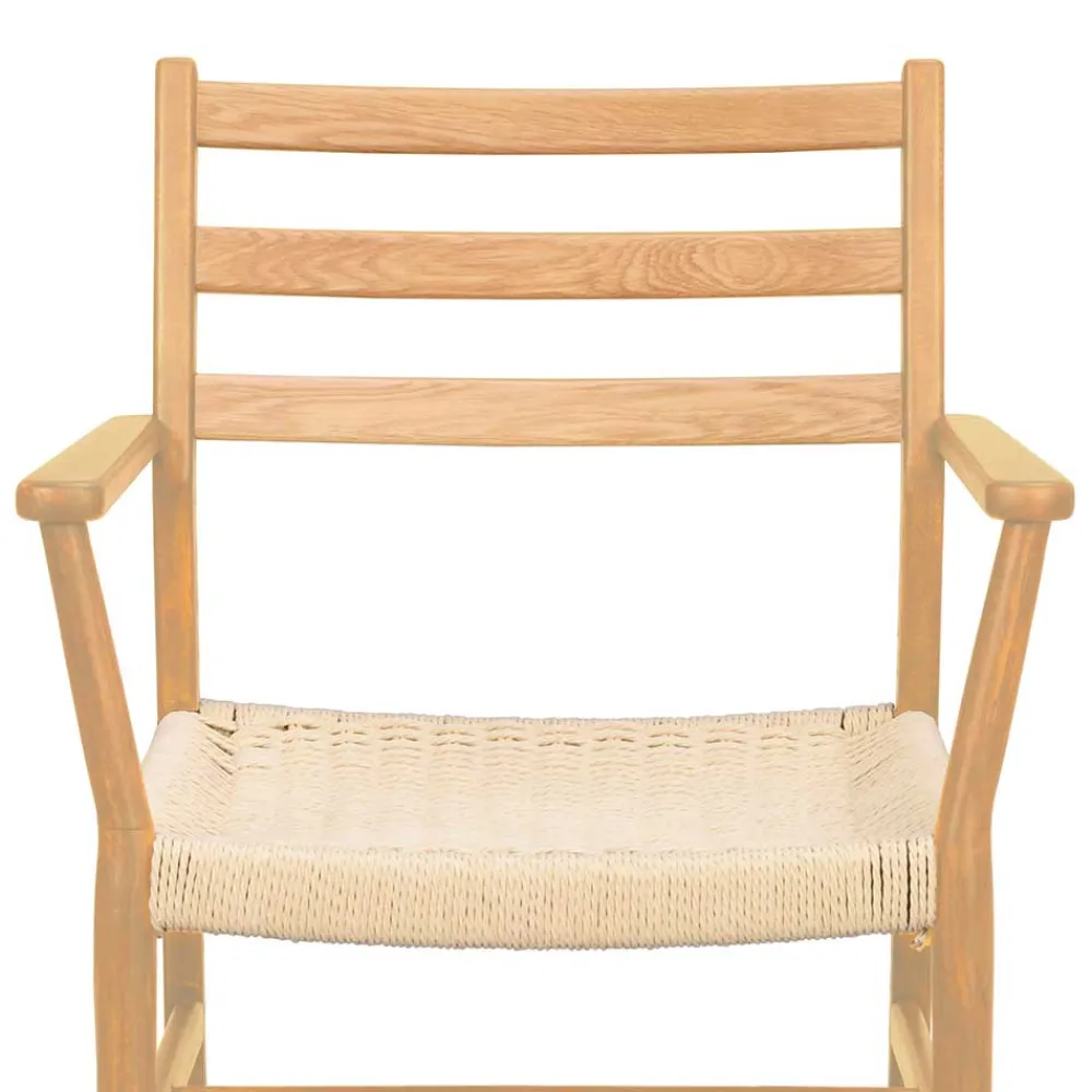 Wohnen Massivholz-Armlehnenstuhl mit Geflechtsitz - Asko