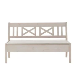 Wohnen Massivholzbank Onesti in Weiß Kiefer