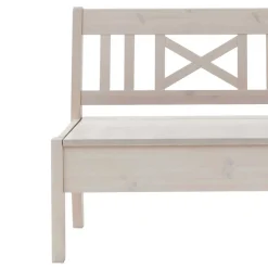 Wohnen Massivholzbank Onesti in Weiß Kiefer