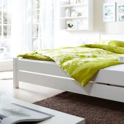 Wohnen Massivholzbett Alta in Weiß