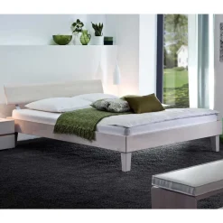 Wohnen Massivholzbett Edward in Weiß