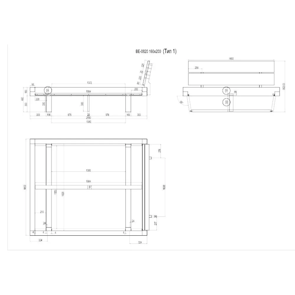 Wohnen Massivholzbett mit Kissenoptik Kopfteil - Kalastania