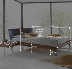Wohnen Massivholzbett Second mit schrägen Füßen