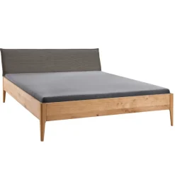 Wohnen Massivholz-Bettgestell mit Cord-Kopfteil - Babahira