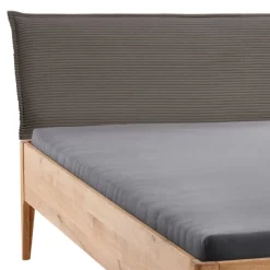 Wohnen Massivholz-Bettgestell mit Cord-Kopfteil - Babahira