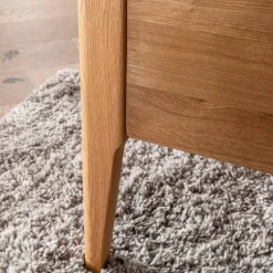 Wohnen Massivholz-Bettgestell mit Cord-Kopfteil - Babahira