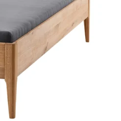 Wohnen Massivholz-Bettgestell mit Cord-Kopfteil - Babahira