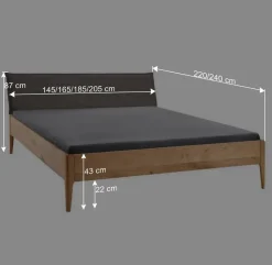 Wohnen Massivholz-Bettgestell mit Cord-Kopfteil - Babahira