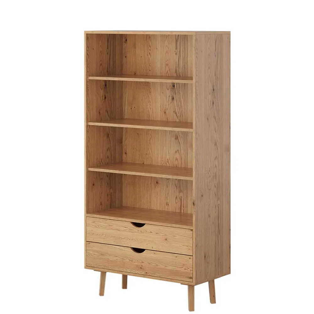 Wohnen Massivholz-Regal mit zwei Schubladen - Fabijola