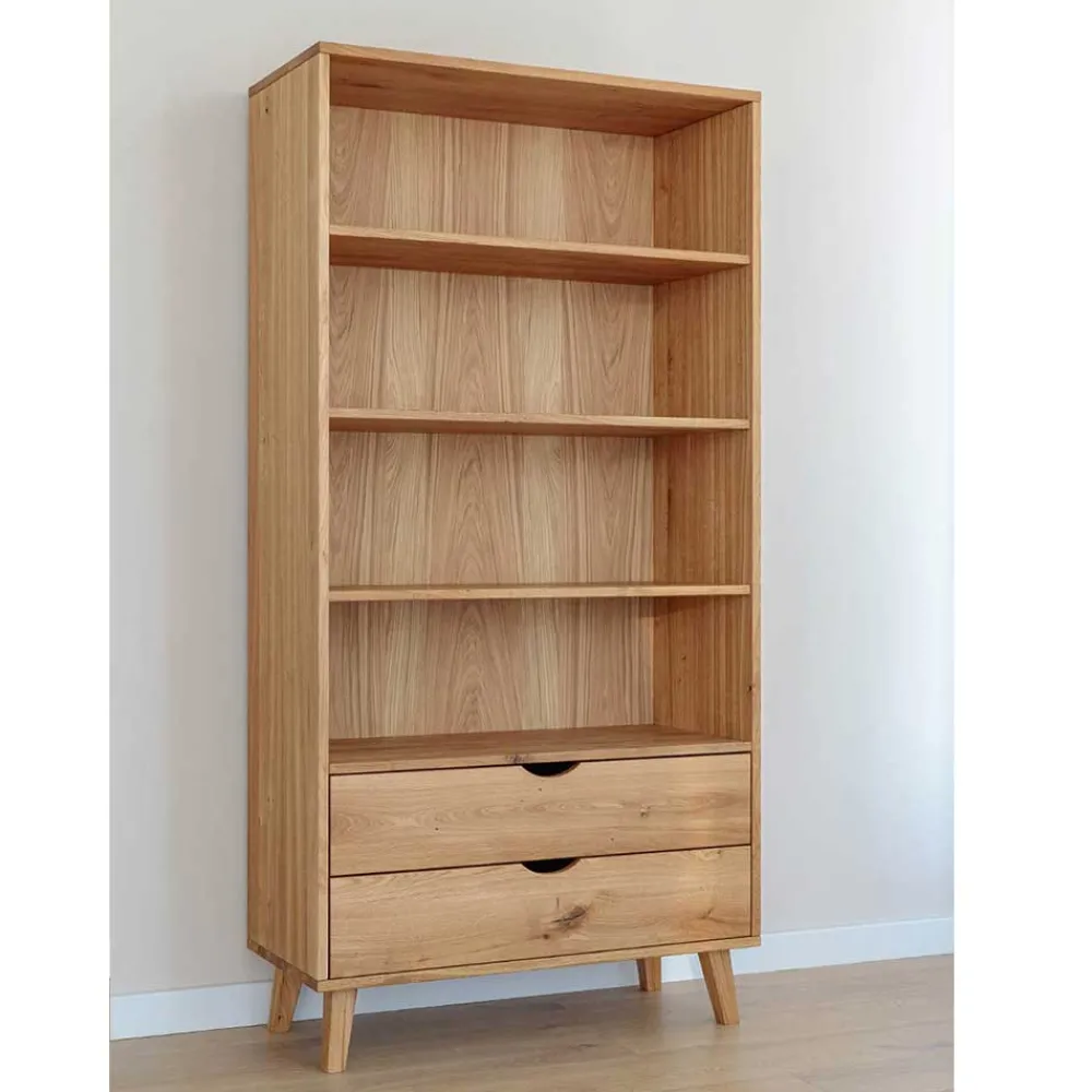 Wohnen Massivholz-Regal mit zwei Schubladen - Fabijola