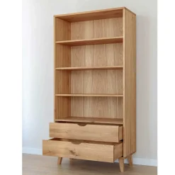 Wohnen Massivholz-Regal mit zwei Schubladen - Fabijola