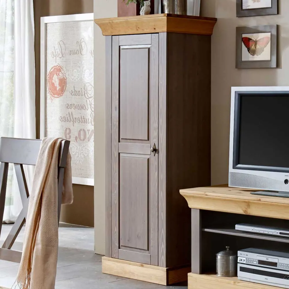 Wohnen Massivholzschrank Cempino in Grau