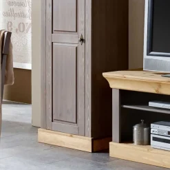 Wohnen Massivholzschrank Cempino in Grau