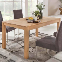 Wohnen Küchentische*Massivholztisch mit 1 oder 2 Einlegeplatten Zanima aus lackierter Kernbuche