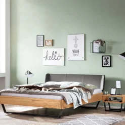 Wohnen Material Mix Doppelbett aus Wildbuche - Syolino