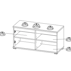 Wohnen Möbelset für Flur Einrichtung - Orsecca (fünfteilig)