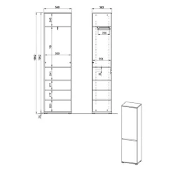 Wohnen Möbelset für Flur Einrichtung - Orsecca (fünfteilig)