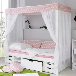 Wohnen Mädchen Himmelbett Emyta aus Kiefer Massivholz