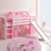 Kinder Wohnen Mädchen Hochbett Rene mit Rutsche