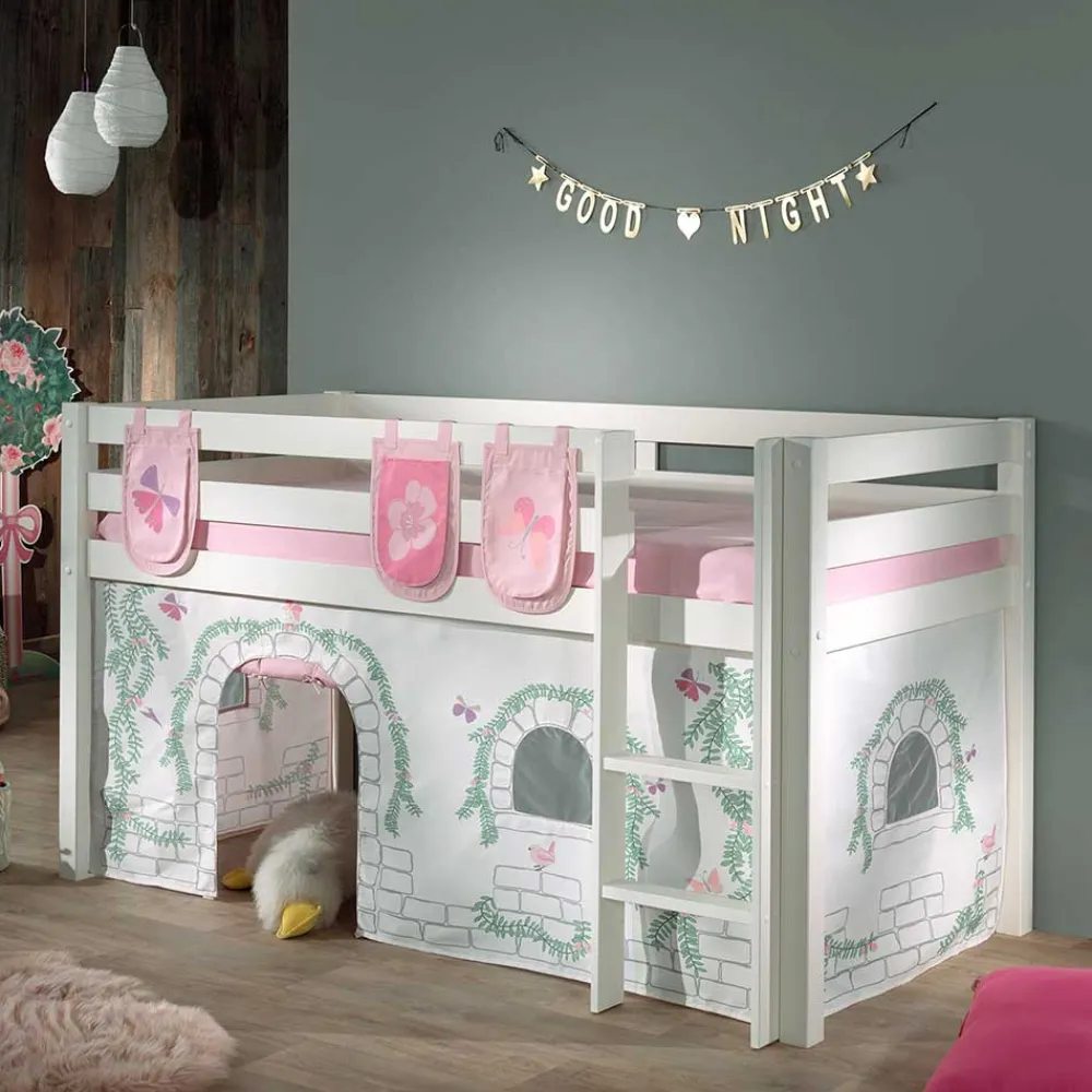 Wohnen Weiße Möbel|Kinderbetten*Mädchen Spielbett in Weiß - Stephanie
